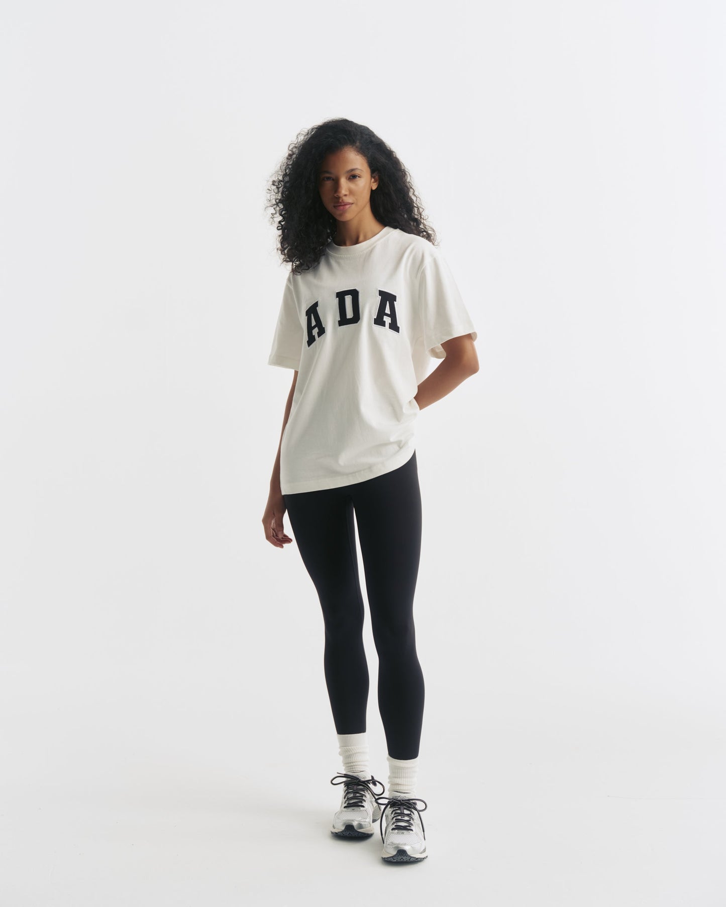 ADA Short Sleeve Oversized T-shirt - White/Black