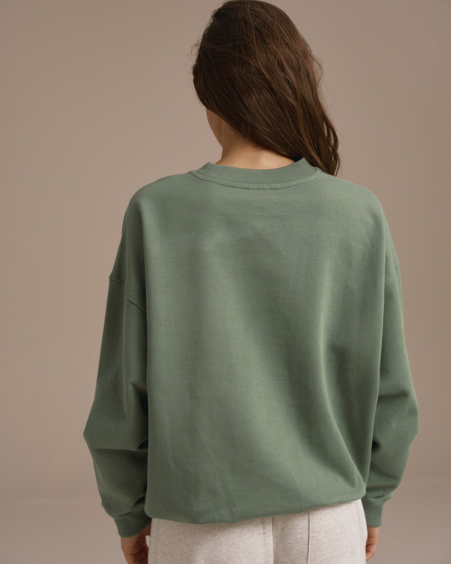 Varsity Oversized Sweatshirt - Eden Green/Marshmallow White