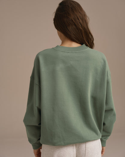 Varsity Oversized Sweatshirt - Eden Green/Marshmallow White