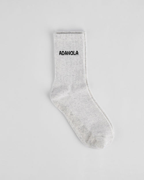 Pilates Grip Socks - Light Grey Melange