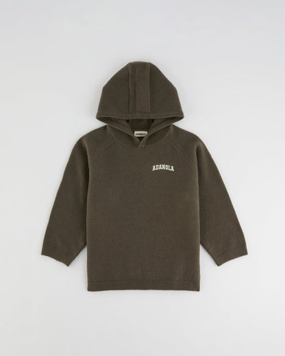 Mini Knit Hoodie - Dark Cocoa Brown