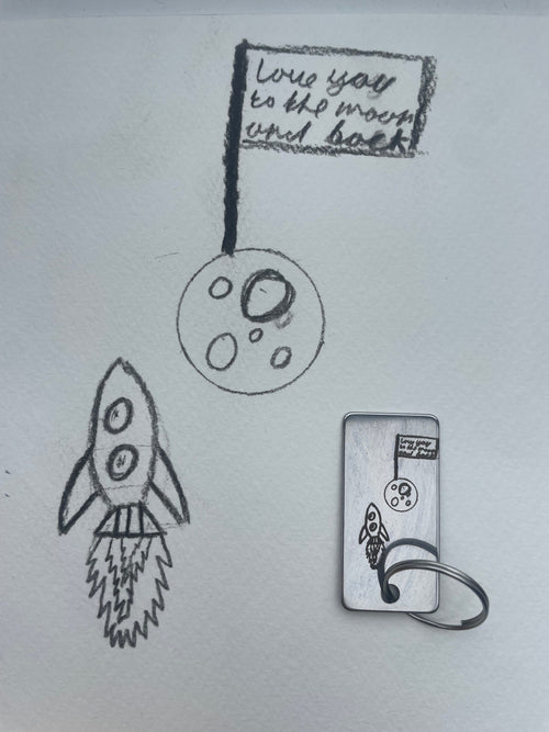Engraved Drawing Key Ring