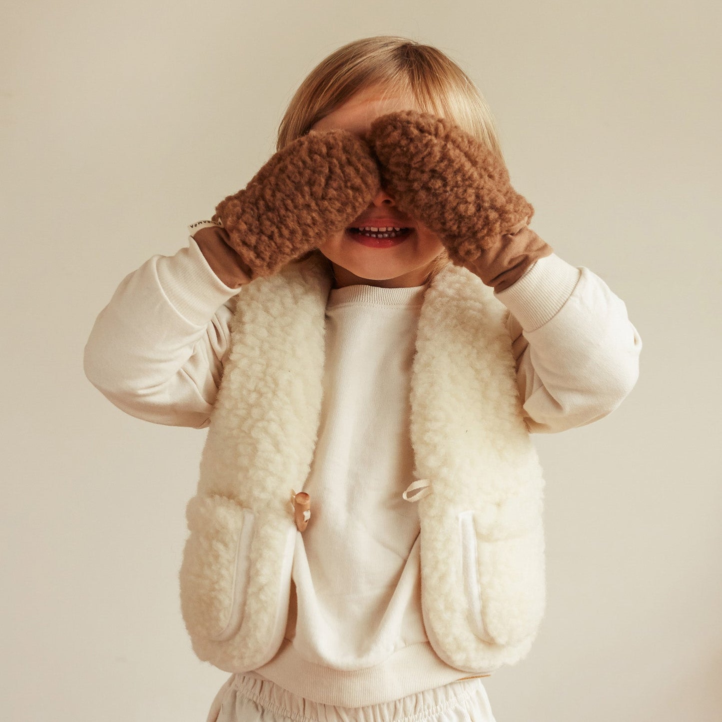 BINIBAMBA Merino Wool Snugglevest - Milk