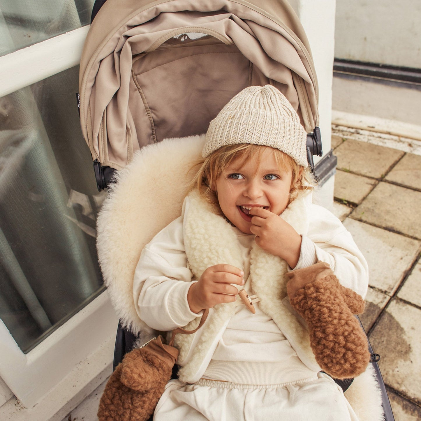 BINIBAMBA Merino Wool Snugglevest - Milk