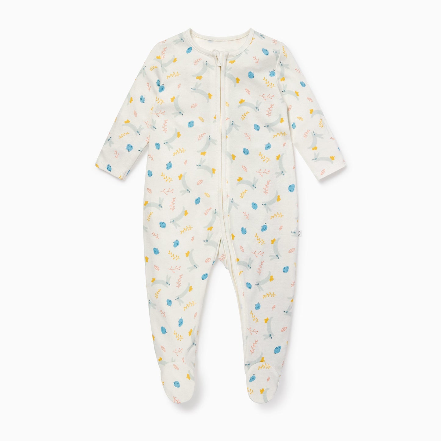 Bunny Print Zip-Up Sleepsuit