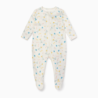 Bunny Print Zip-Up Sleepsuit