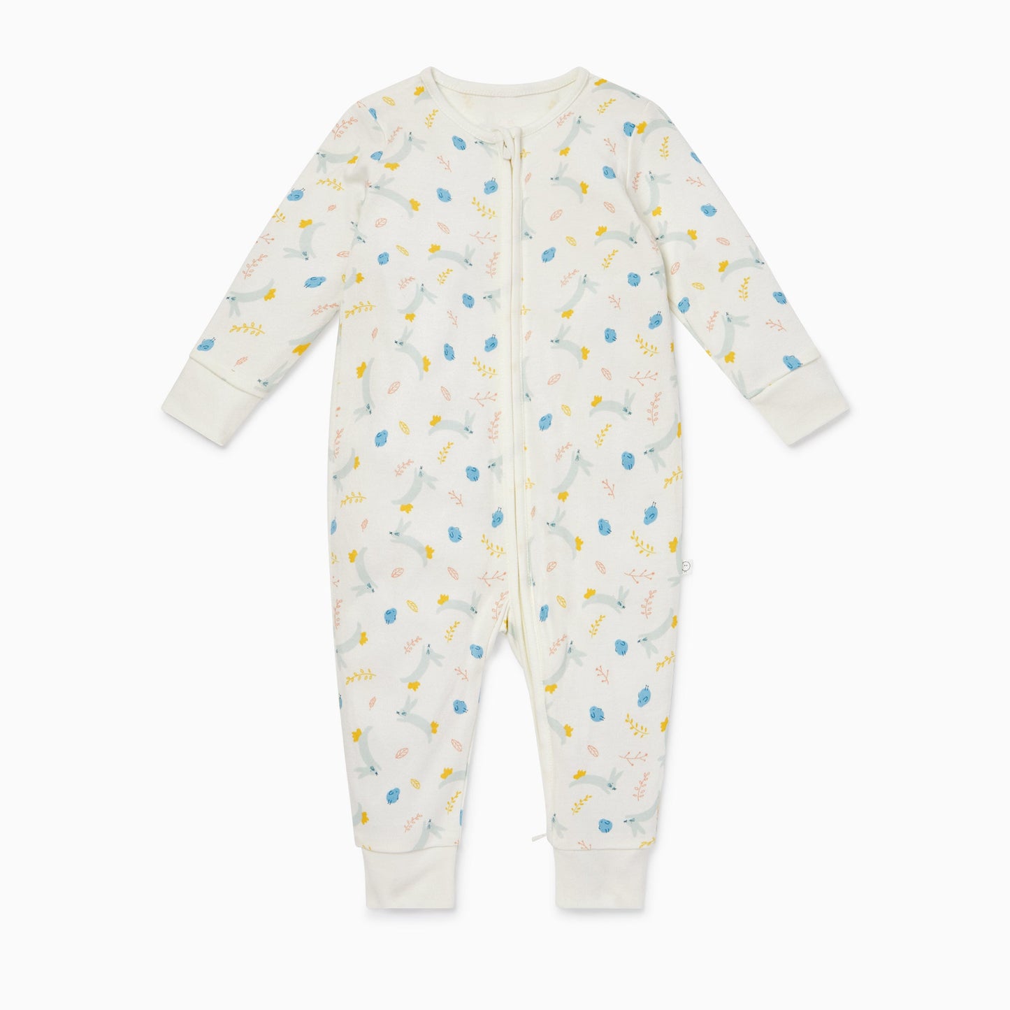 Bunny Print Zip-Up Sleepsuit