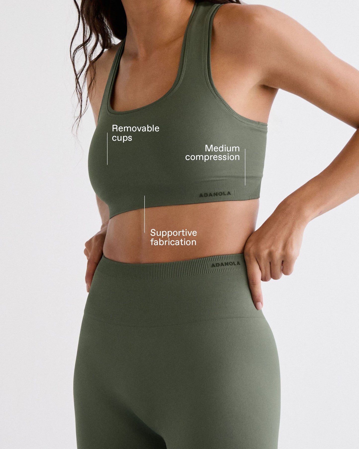 Classic Seamless Racer Back Bra - Thyme Green