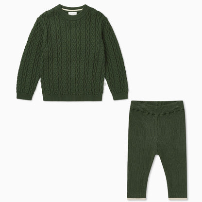 Cable Knit Jumper & Leggings Outfit