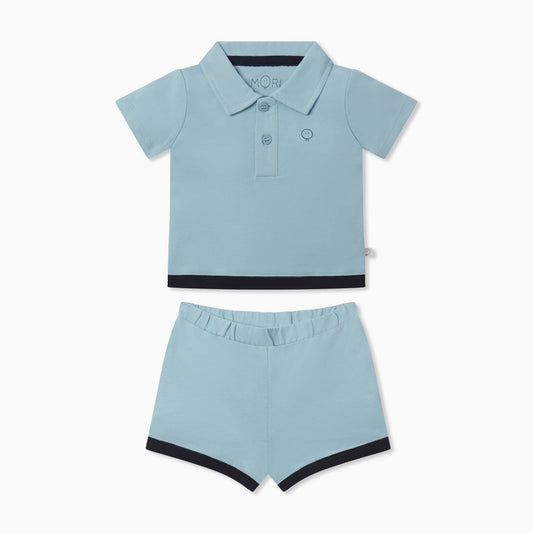 Colourblock Polo Shirt & Shorts Outfit