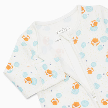 Crab & Shell Clever Zip Sleepsuit