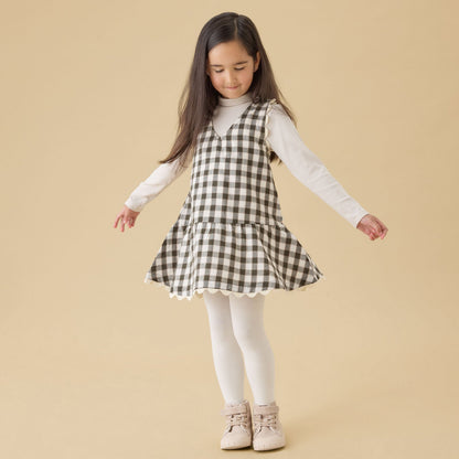 KIDLY by MORI Checked Pinafore Dress