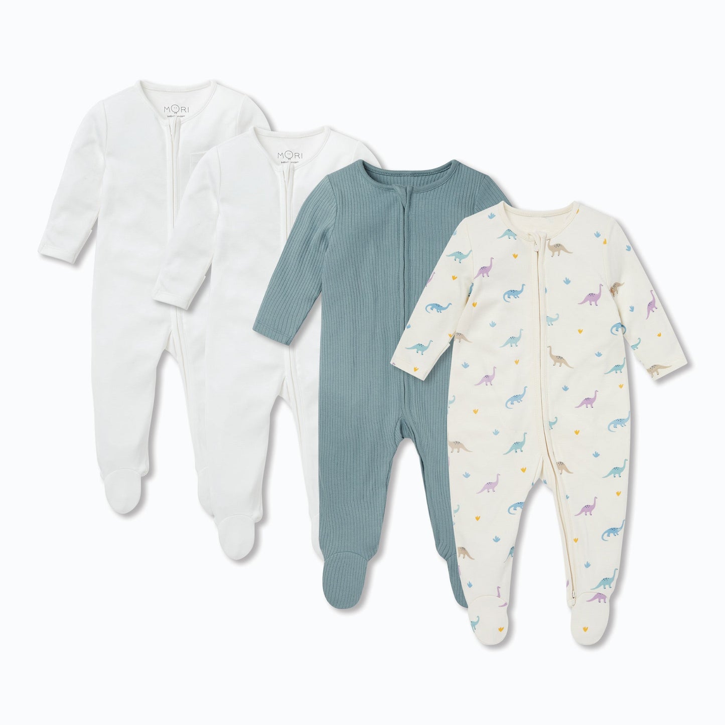 Dino Clever Zip Sleepsuit 4 Pack