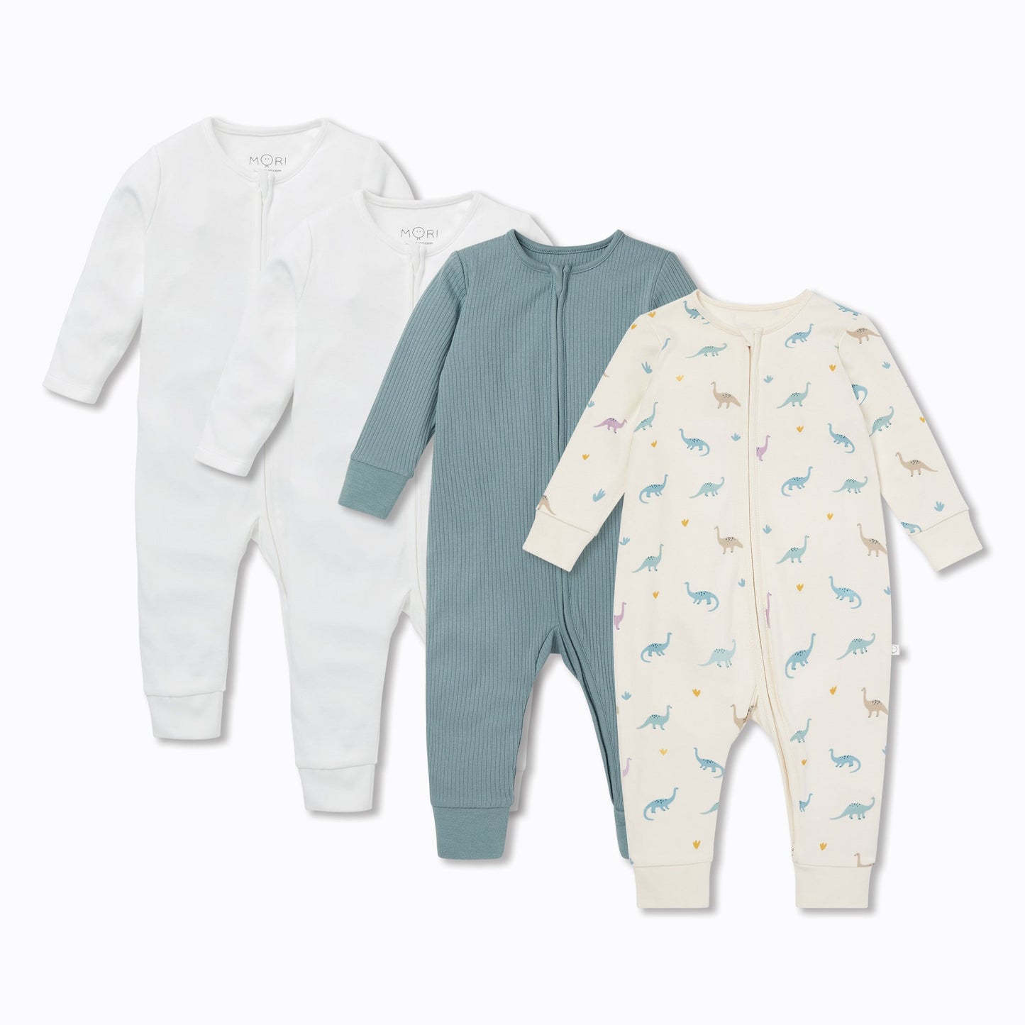 Dino Clever Zip Sleepsuit 4 Pack