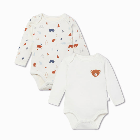 Forest Bear Long Sleeve Bodysuit 2 Pack