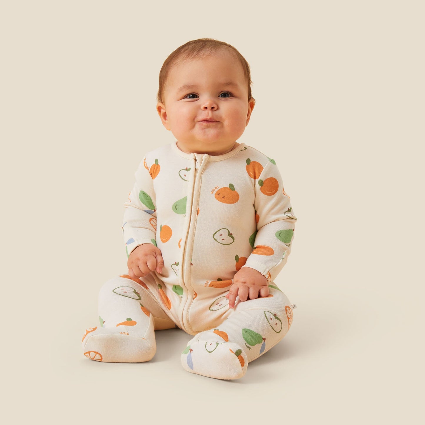 Fruit Print & Ribbed Clever Zip Sleepsuit 2 Pack