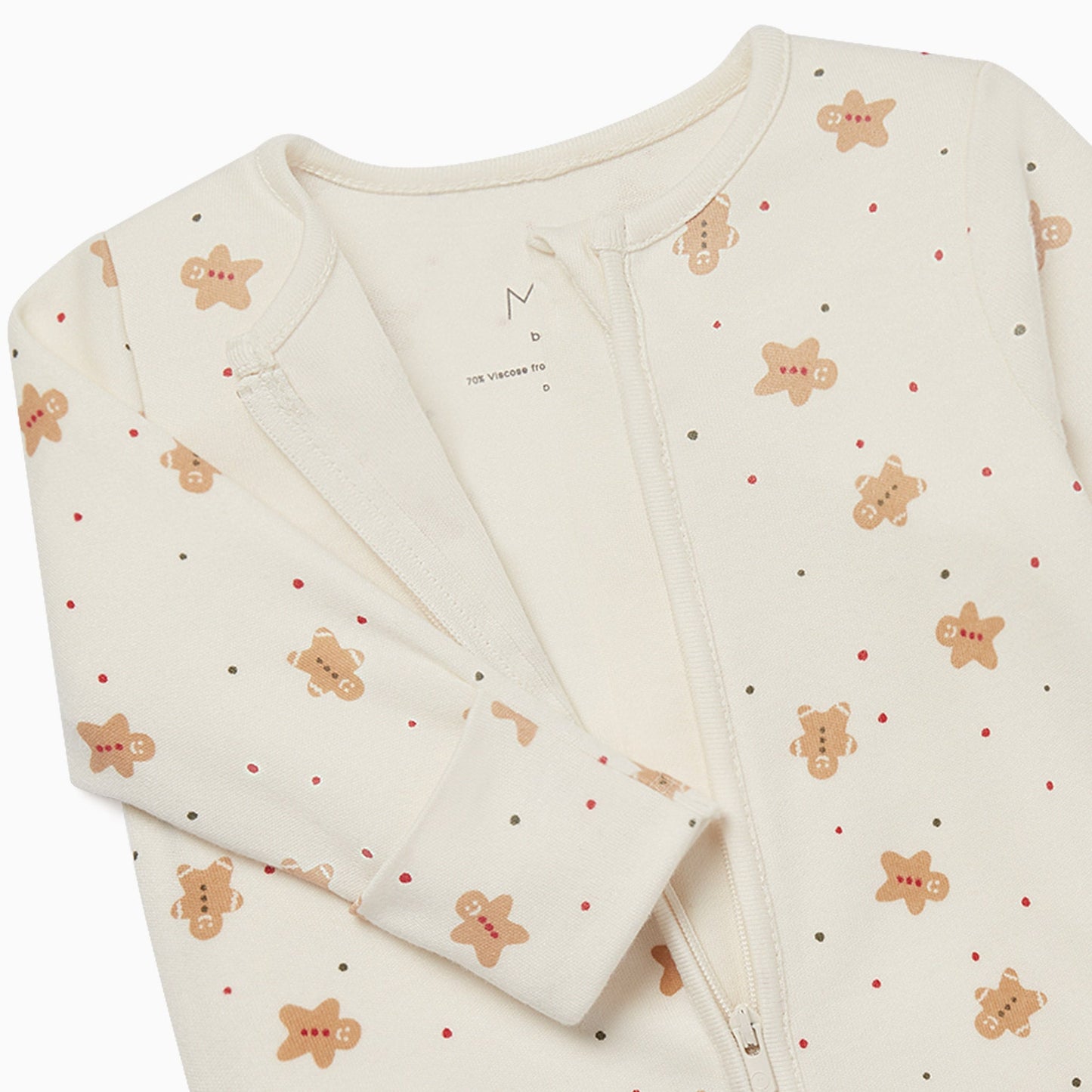 Gingerbread Print Clever Zip Sleepsuit
