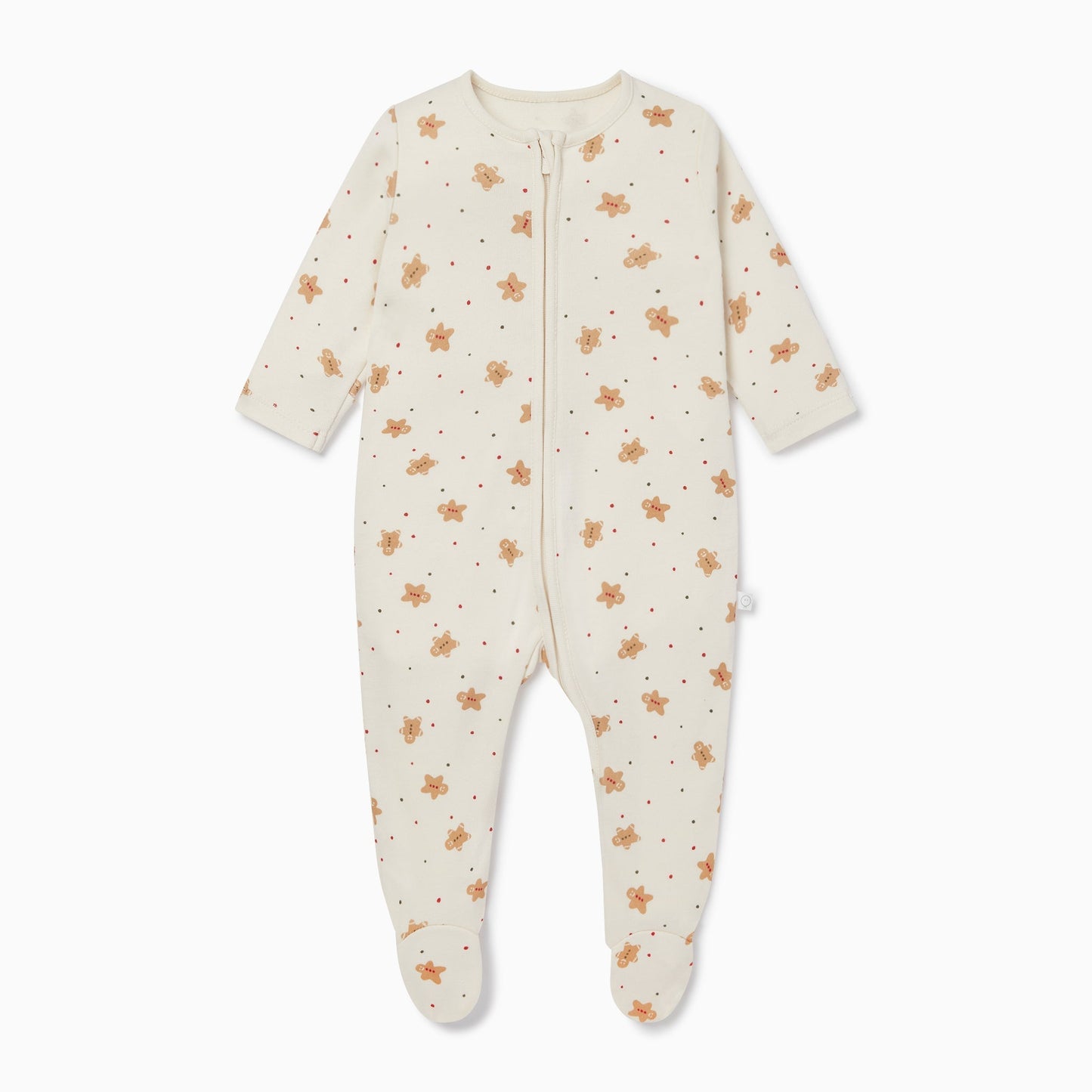Gingerbread Print Clever Zip Sleepsuit