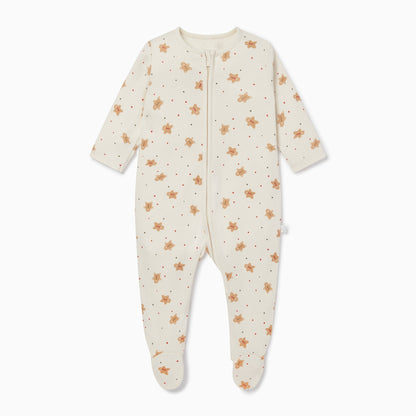 Gingerbread Print Clever Zip Sleepsuit