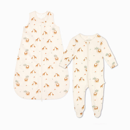 Giraffe Print Front Opening Bedtime Set 1.5 TOG