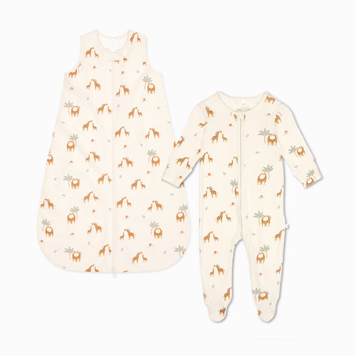 Giraffe Print Front Opening Bedtime Set 1.5 TOG