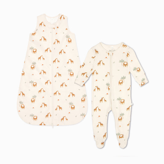 Giraffe Print Front Opening Bedtime Set 1.5 TOG