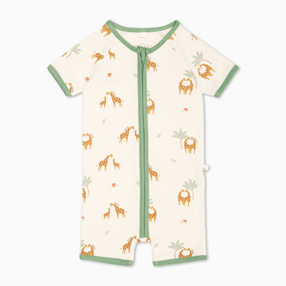 Giraffe Print Zip Summer Sleepsuit