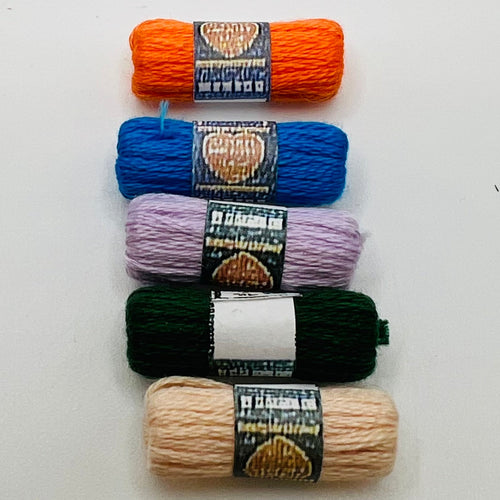 5 Skeins of Yarn - Branded - Random Colours - 1/12 Scale Dollhouse Miniature