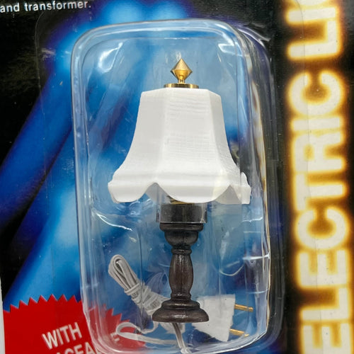 Table Lamp with Fluted Opaque Shade - 12 Volt - 1/12 Scale Miniature