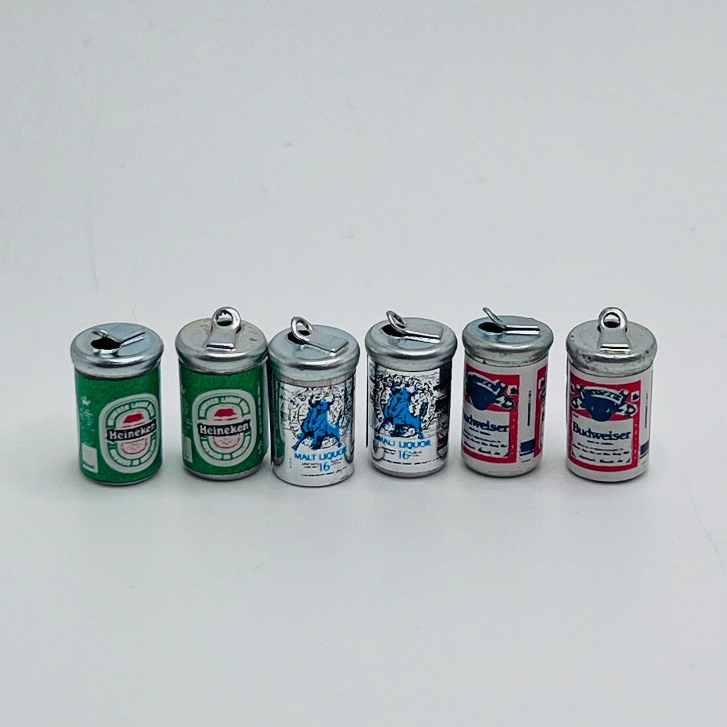Collection of 6 Beer Cans - 1/12 Scale Dollhouse Miniature