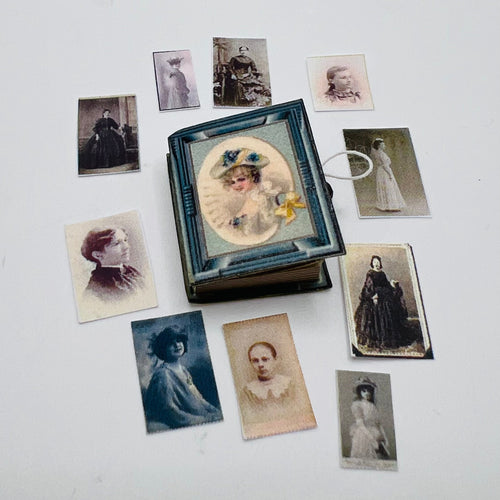 Memory Box with Old Pictures - 1/12 Scale Dollhouse Miniature
