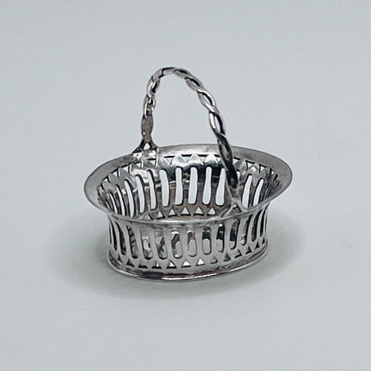 Sterling Silver Basket - William Gordon Blacklock - 1/12 Scale Dollhouse Miniature