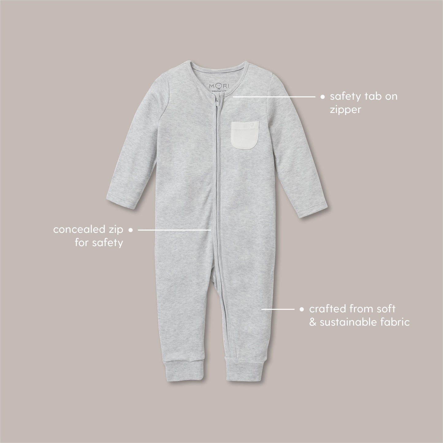Bear Print Clever Zip Sleepsuit