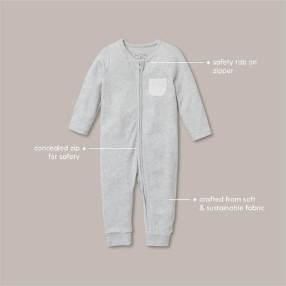 Bear Print Clever Zip Sleepsuit