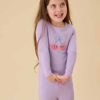 Cherry Ribbed Pyjamas