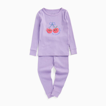 Cherry Ribbed Pyjamas