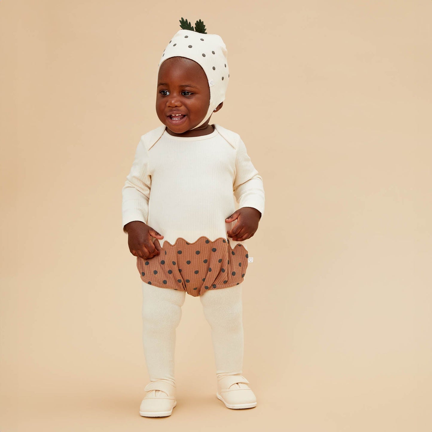Christmas Pudding Bodysuit, Bonnet & Tights Outfit