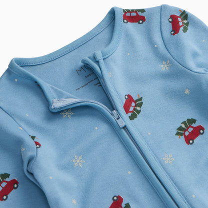 Christmas Car Clever Zip Sleepsuit