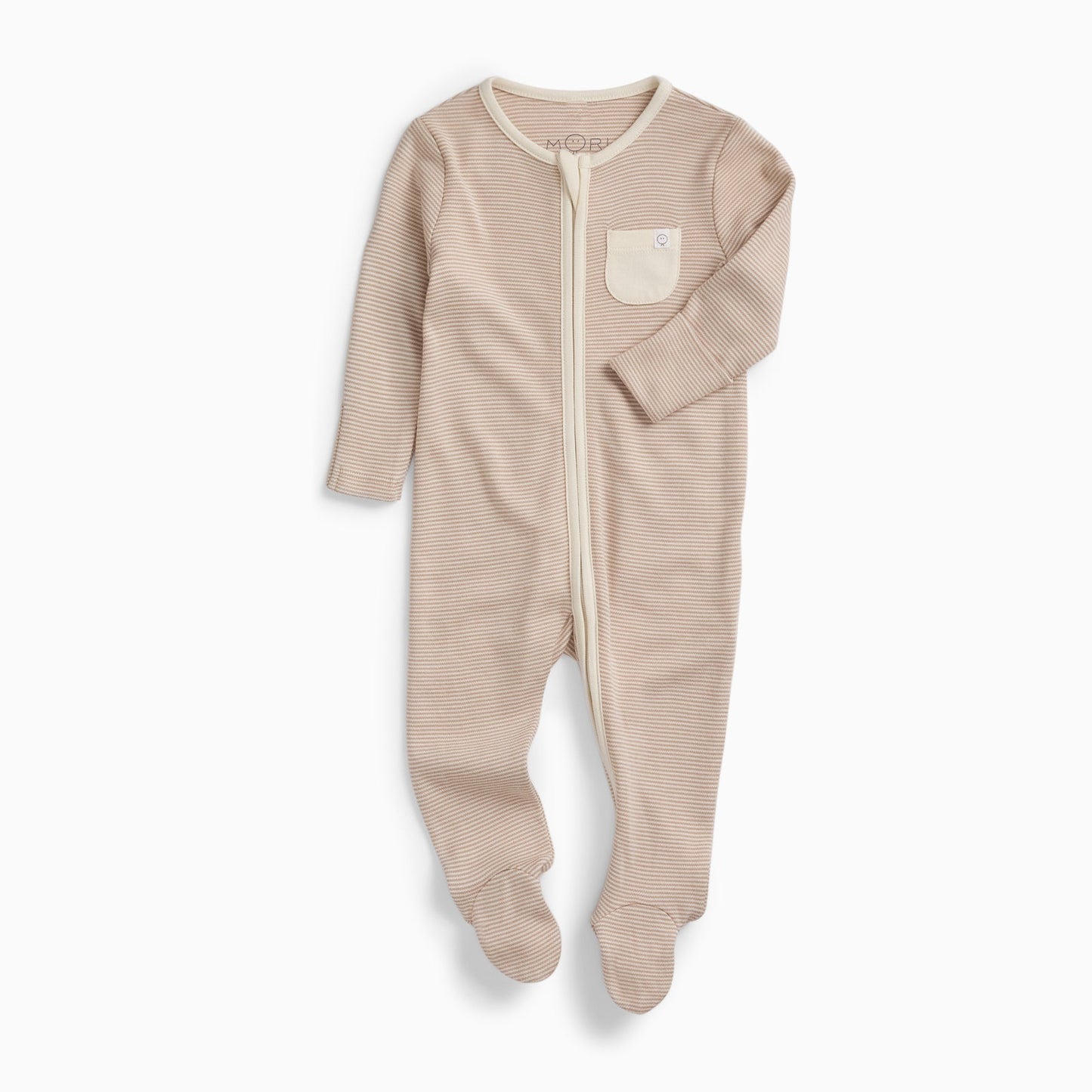 Clever Zip Sleepsuit - Oatmeal Stripe