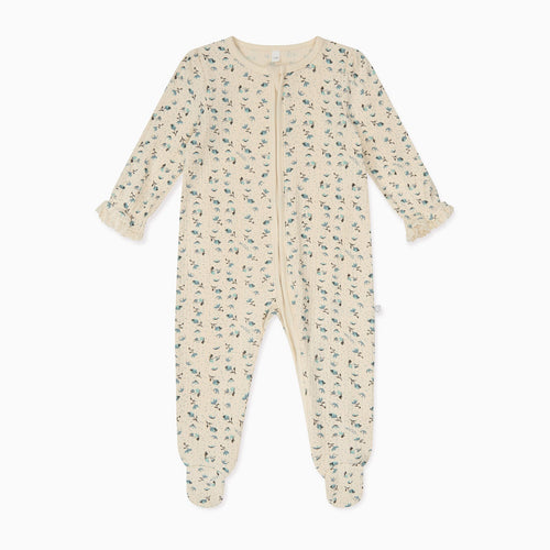 Floral Ribbed Clever Zip Sleepsuit