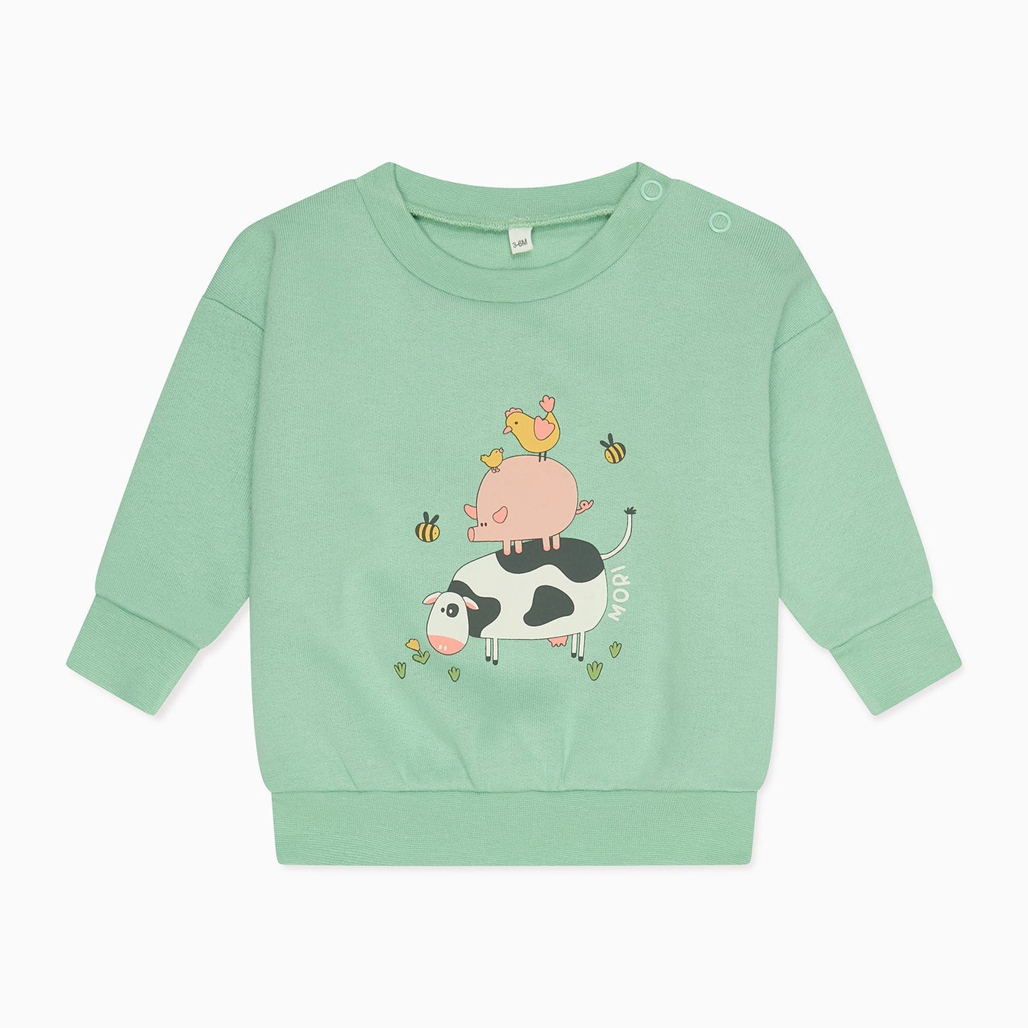 Farmyard Friends Sweatshirt & Stripe Ribbed Leggings Outfit