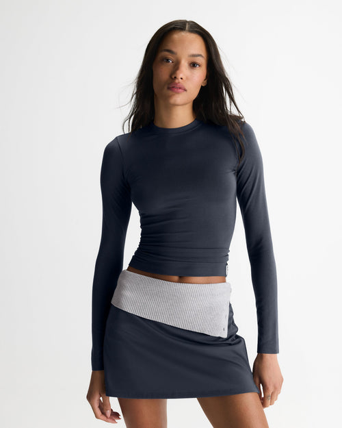 Modal Soft Long Sleeve Top - Midnight Blue