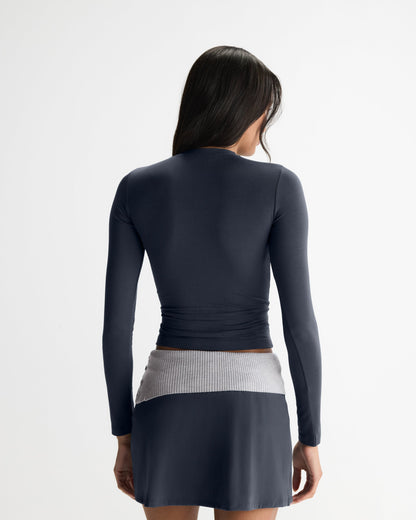 Modal Soft Long Sleeve Top - Midnight Blue
