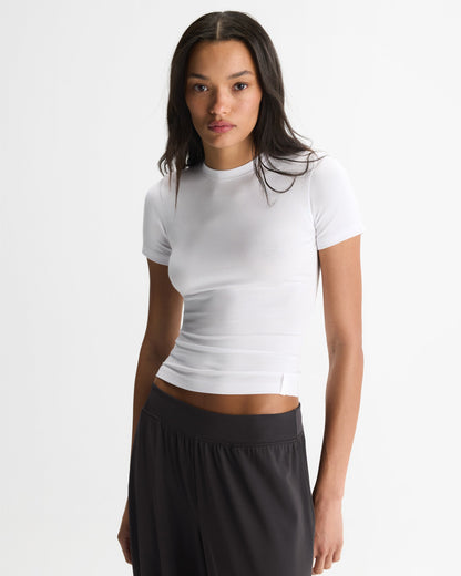 Modal Soft Short Sleeve Top - White