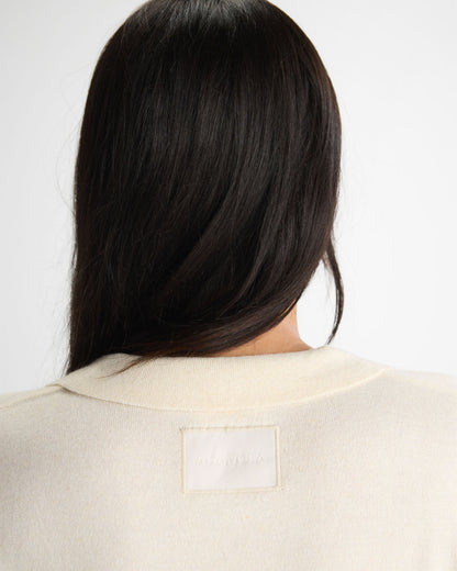 Knit Asymmetric Polo - Marshmallow White