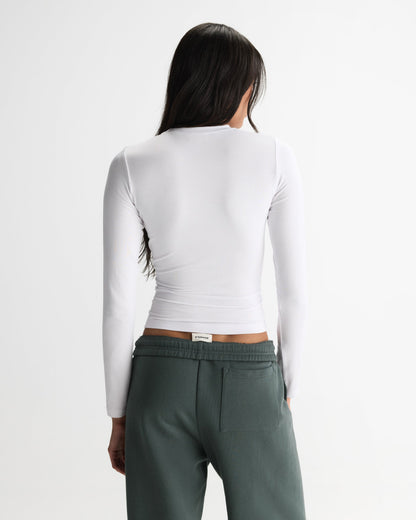 Modal Soft Long Sleeve Top - White