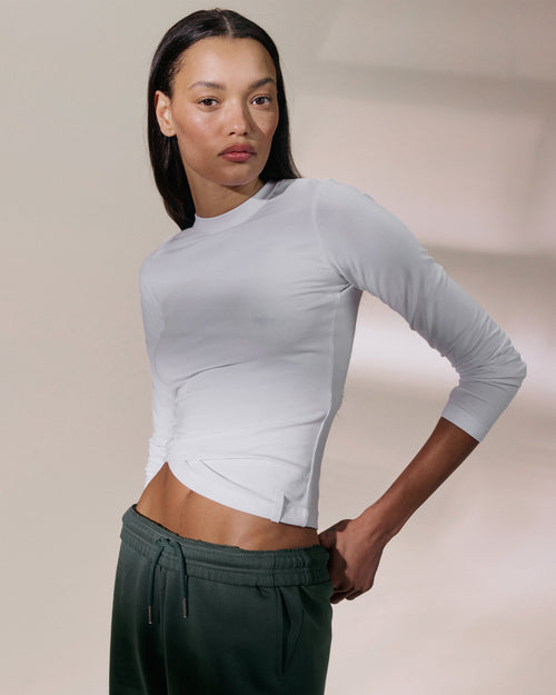 Modal Soft Long Sleeve Top - White