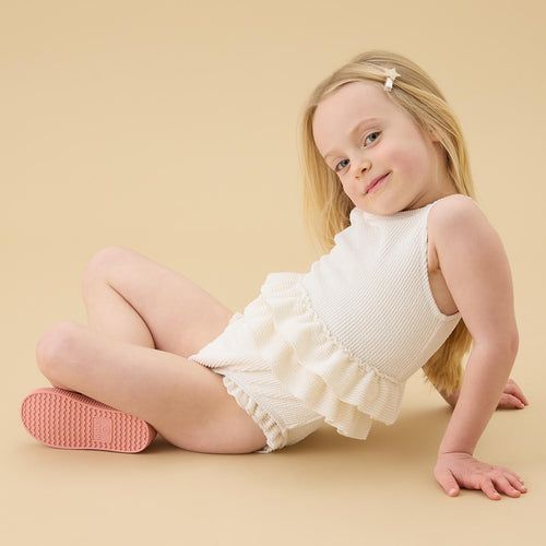 Frilled Swimsuit - Ecru