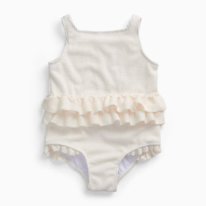 Frilled Swimsuit - Ecru