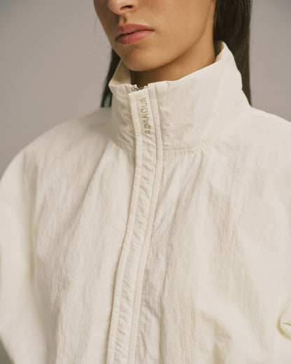 Funnel Neck Track Jacket - Marshmallow White